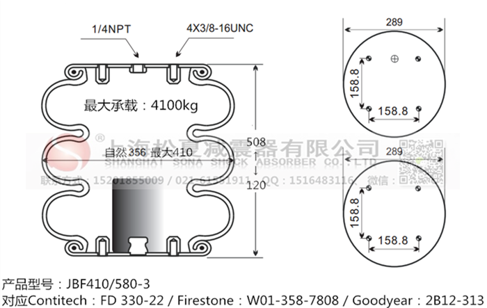 JBF410/580-3橡膠<a href='http://www.yfstny.com/' target='_blank'><u>空氣彈簧</u></a>